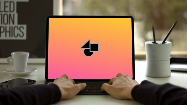 Tablet 12 Static &ndash; High Detail Touchscreen Device Presentation, Modern Screen Animation, Website and App UI UX Interface Showcase Template