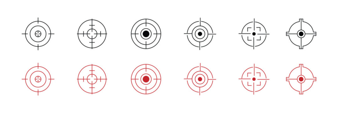 Target Icon Set &ndash; Bullseye, Aim, Goal & Focus Symbols Collection for UI, Marketing, Apps & Design Projects.