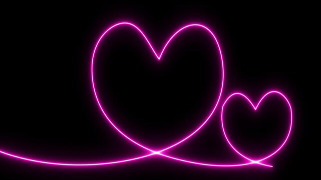 neon digital heart pulse animation, glowing love icon, cyber saber light trails, futuristic laser grid frame, vibrant techno energy loop, 4k uhd render, black background video