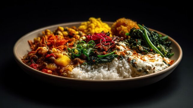 Vibrant Nepali Dal Bhat Culinary Artistry