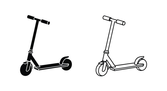 Two scooter illustrations a standard and a pro freestyle model