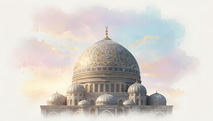 Obraz premium Morning view of Taj Mahal mosque architecture in Agra India under clear sky 2026