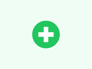 Obraz premium Green medical cross symbol for health and wellness