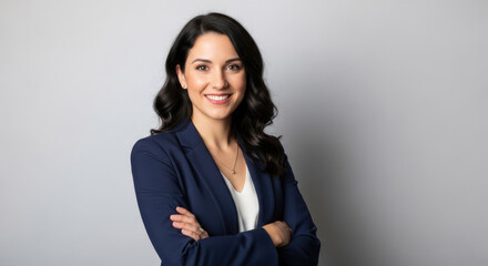 Fototapeta premium Professional portrait of a confident businesswoman smiling at the camera