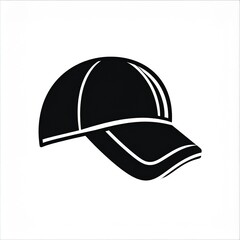 Black baseball cap isolated on white background minimal design sportswear fashion accessory