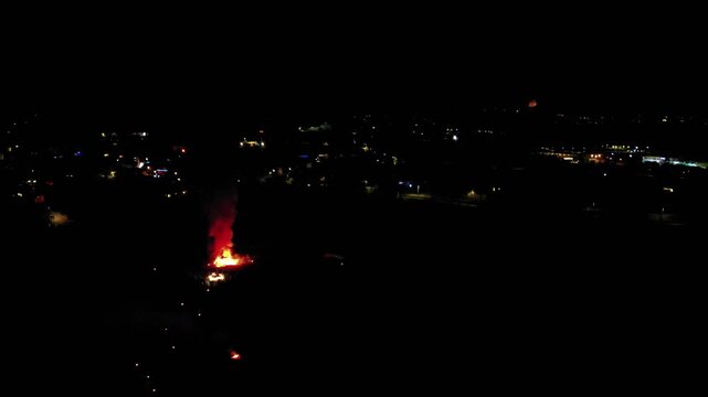 Ancient tradition of epiphany fires in Friuli. Pignarul and fireworks