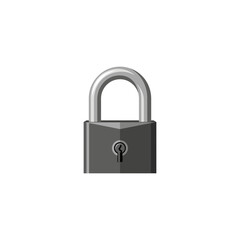Naklejka premium A gray padlock with a silver shackle and keyhole