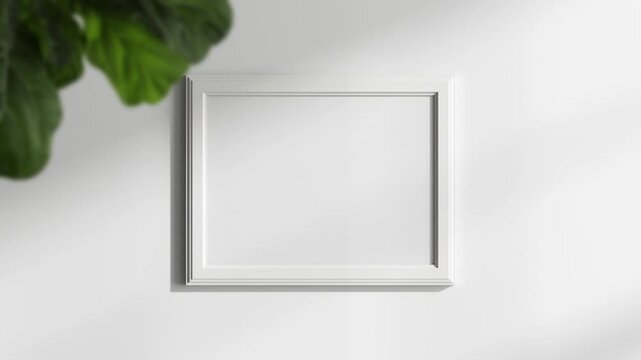 Minimalist 30x40 Frame Mockup, Motion Background, Poster Frame Video Mockup, Wooden Blank Frame On the Wall, Poster Mockup