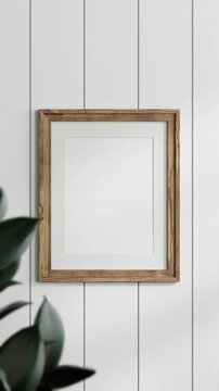 Minimalist 30x40 Frame Mockup, Motion Background, Poster Frame Video Mockup, Wooden Blank Frame On the Wall, Poster Mockup