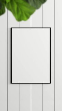 Minimalist A1, A2, A3, A4 Frame Mockup, Motion Background, A ISO Poster Frame Video Mockup, Wooden Blank Frame On the Wall, Poster Mockup