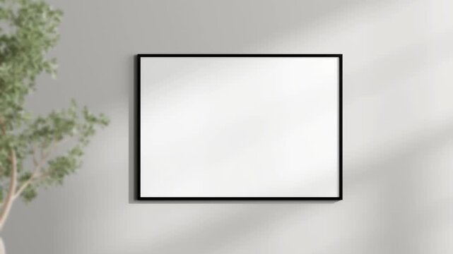 Minimalist A1, A2, A3, A4 Frame Mockup, Motion Background, A ISO Poster Frame Video Mockup, Wooden Blank Frame On the Wall, Poster Mockup