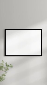 Minimalist A1, A2, A3, A4 Frame Mockup, Motion Background, A ISO Poster Frame Video Mockup, Wooden Blank Frame On the Wall, Poster Mockup