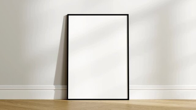Minimalist A1, A2, A3, A4 Frame Mockup, Motion Background, A ISO Poster Frame Video Mockup, Wooden Blank Frame On the Wall, Poster Mockup