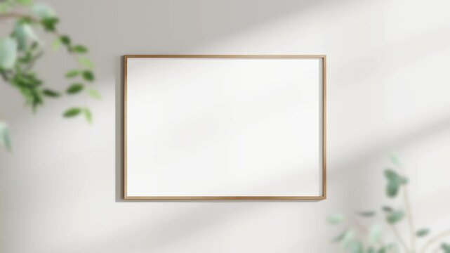 Minimalist A1, A2, A3, A4 Frame Mockup, Motion Background, A ISO Poster Frame Video Mockup, Wooden Blank Frame On the Wall, Poster Mockup