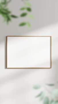 Minimalist A1, A2, A3, A4 Frame Mockup, Motion Background, A ISO Poster Frame Video Mockup, Wooden Blank Frame On the Wall, Poster Mockup