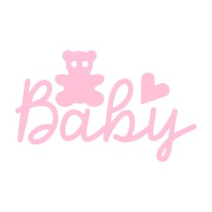 Obraz premium Baby girl typography design on plain white transparent isolated background for card, shirt, hoodie, sweatshirt, apparel, tag, mug, icon, poster or badge
