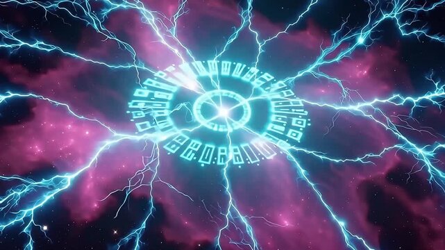 A fractal nebula made of ionized plasma tendrils, branching like lightning inside a cosmic cloud.