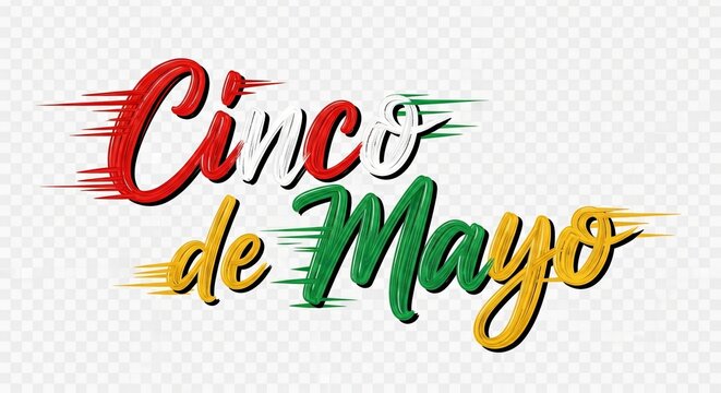 Cinco de Mayo celebration colorful text design element  vibrant festive Mexican holiday logo