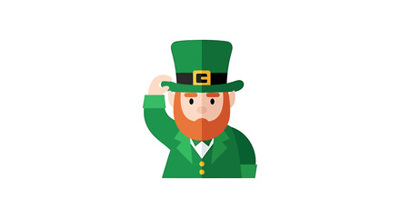 Fototapeta premium Cartoon Leprechaun Wearing Green Suit and Hat. Vector Illustrations. EPS Editable