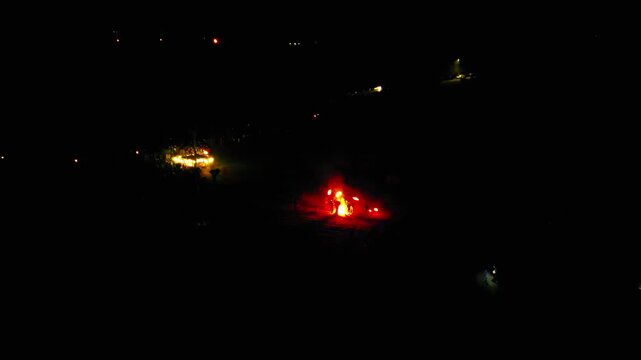 Ancient tradition of epiphany fires in Friuli. Pignarul and fireworks