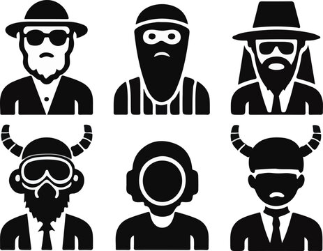 Avatar icon set with different professions and characters flat people illustration collection