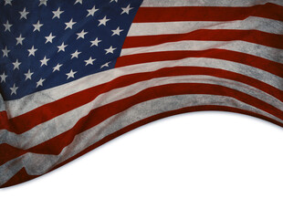Obraz premium American flag on white. Copy space