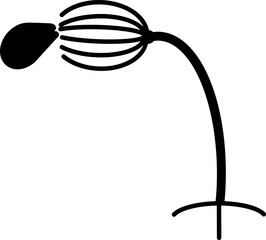 Black silhouette of a stylized young shoot tree with needles