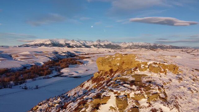 Rise over Crazy Mountains landscape 