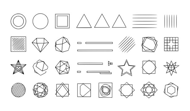 Minimal geometric basic shapes abstract vector collection