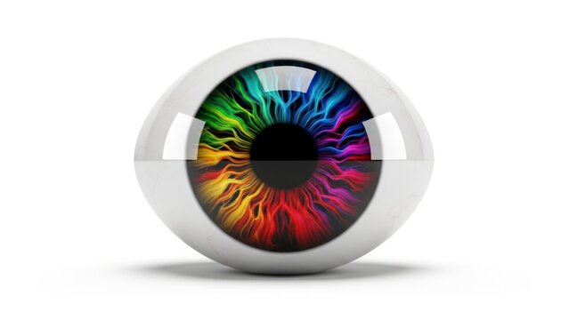 Colorful eye with rainbow iris.
