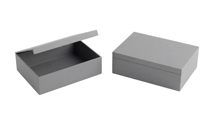 Naklejka premium A gray box with a lid open and closed