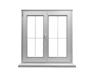 Obraz premium Aluminium window full view with white glazed panels and sill