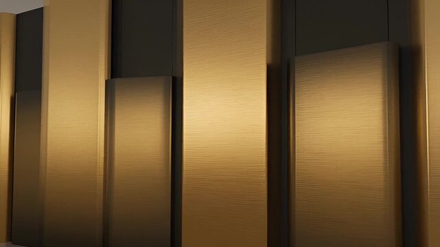 Modern Luxury Interior Design Panels - Brushed Gold & Black Decor