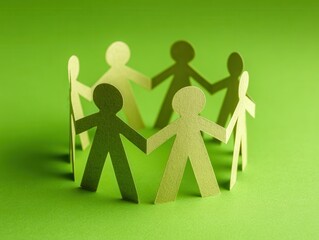 community support concept figures isolated on a green background