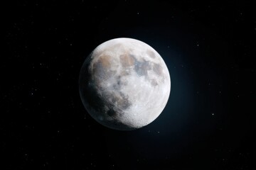 Fototapeta premium Moon partially shadowed and illuminated against space sky