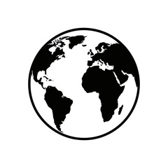 Obraz premium Black Silhouette of the Earth Vector Illustration