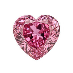 Fototapeta premium Heart shaped pink diamond gemstone jewelry icon isolated on transparent background