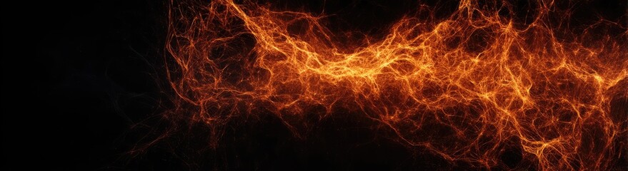 Abstract fiery background with vibrant orange and red flames on a dark backdrop.
