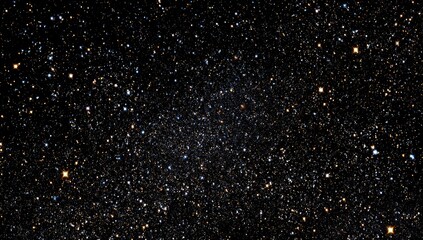 Dark Glitter Background with Sparkling Silver and Gold Particles.