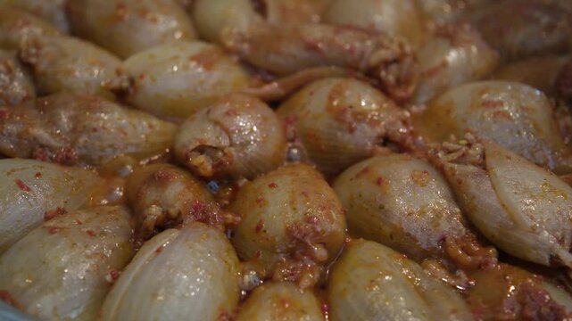 stuffed vegetables, stuffed onions, rice-stuffed dried onions
