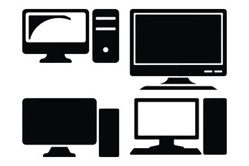 Black computer with monitors and towers desktop