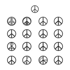 A Collection of Peace Sign Variations, Depicting Different Styles and Designs