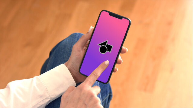 Mobile 7 Swipe Single &ndash; High Detail Smartphone Screen Presentation, Touch Swipe Scroll Tap Animation, Vertical App UI UX Interface Showcase Template