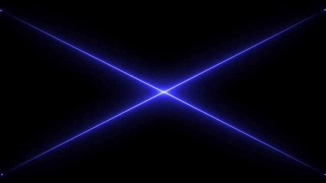neon Blue cross icon animated on a black background.
