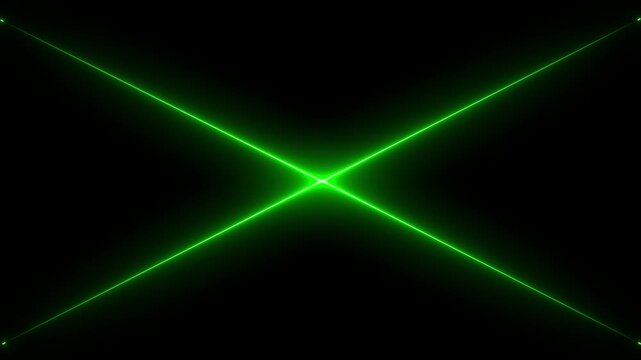 neon green cross icon animated on a black background.