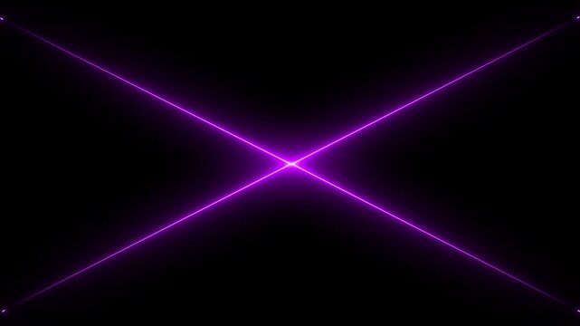 neon purple cross icon animated on a black background.