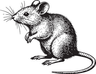 A classic illustration of a small rodent sitting upright on its hind legs Vector, illustration © CREATIVE DESIGN