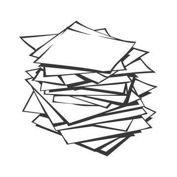 A Stack of Papers Depicted in a Simple Line Art Style