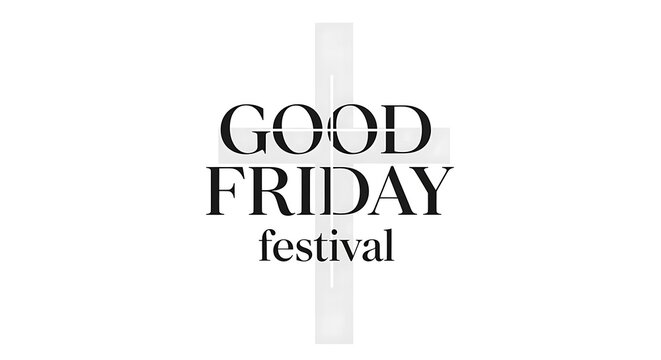 Good Friday festival religious celebration banner with bold black text on white background for Easter holiday church event design