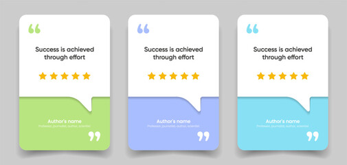 Fototapeta na wymiar 3D bubble testimonial banner, quote, infographic. Social media post template designs for quotes. Empty speech bubbles, quote bubbles and text box. Vector Illustration EPS10.